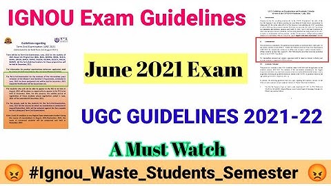 Is IGNOU Following UGC GUIDELINES 2021-22? || IGNOU June 2021 Exam || Exam Or Promote 🤔 Must Watch