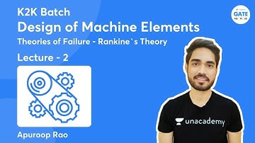 Design of Machine Elements | L:2 | Theories of Failure - Rankine`s Theory |  Apuroop Rao | GATE 2022