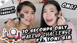 VLOGMAS DAY 7 | 10 SECOND MAKEUP CHALLENGE USING OUR HOLY GRAIL PRODUCTS FT. TONI SIA + GIVEAWAY