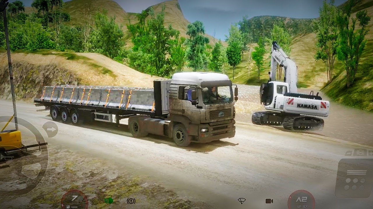 Cement barriers transport simulator | truck game | TOE3 | construction material transport simulator 