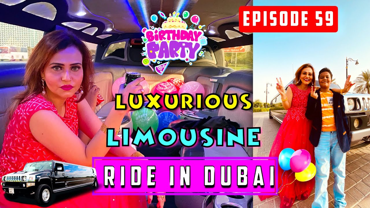 😱 Preteen Birthday party luxury ride in black Hummer Limousine 🚙 Outside Zabeel Palace Dubai Vlog