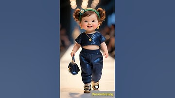 🌼 Lovely Baby Girl Fashion Runway Show | Cutest Smile Ever! #ai #shorts #babygirl