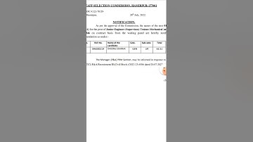 hpssc Junior Engineer Supervisory Trainee-Mechanical at S-0 Level Post  Code 846 wating result