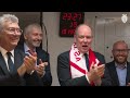 S.A.S. le Prince Albert II et du Président Dmitry Rybolovlev dans le vestiaire