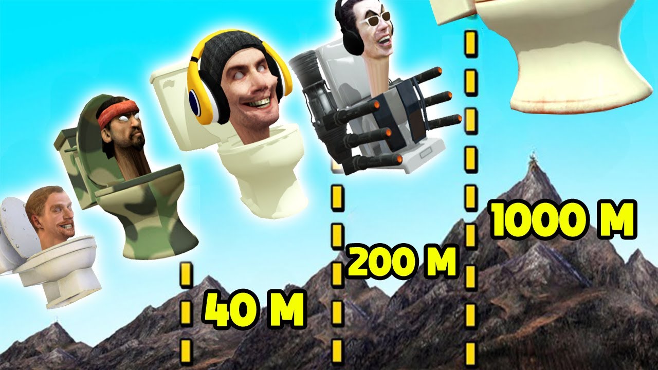 Koji SKIBIDI TOALET Ima NAJVEĆI SKOK? Skibidi toilet vs Cameraman, TV woman, Titan speakerman i JOŠ!