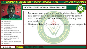 Jayoti Vidyapeeth - Faculty of Engineering and Technology - Introduction to Program Design
