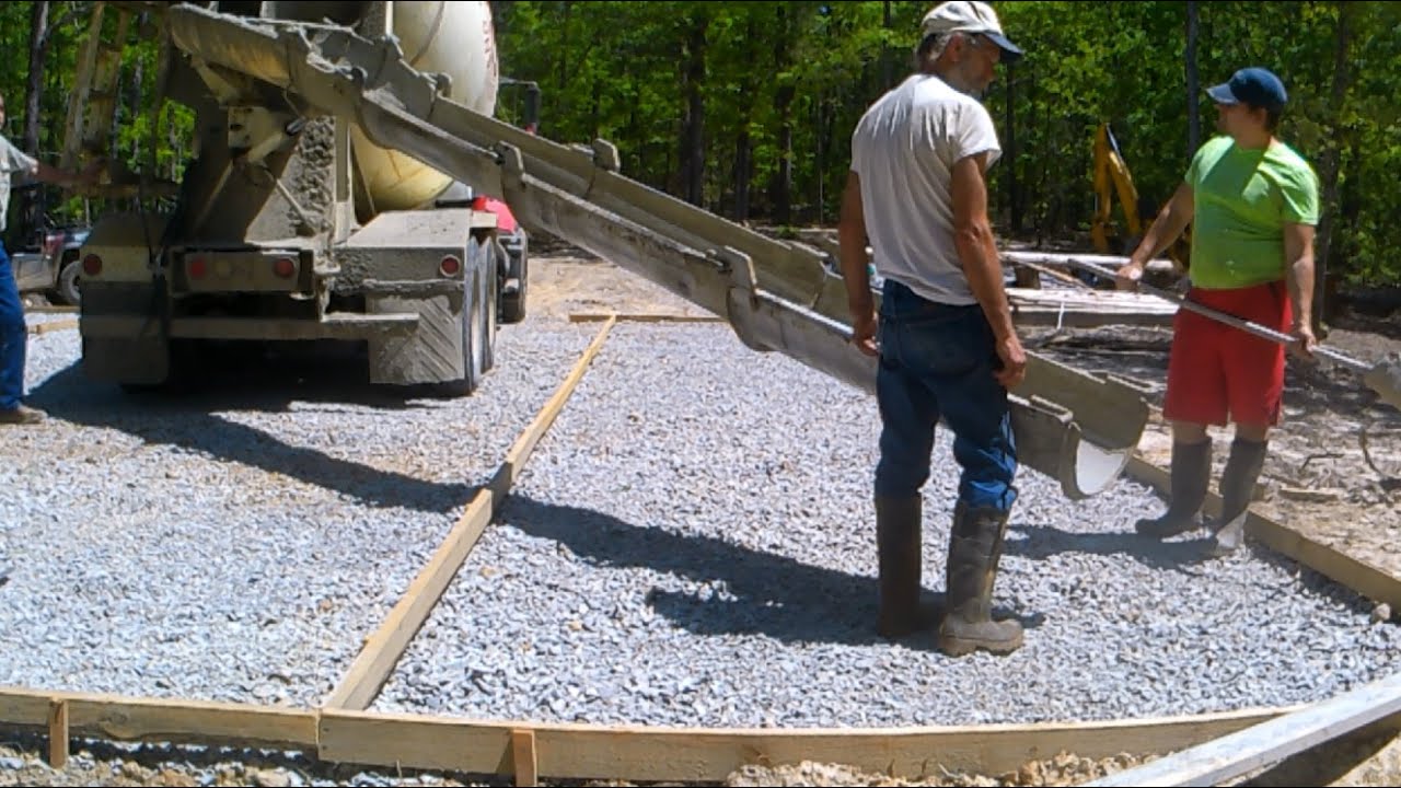 Pouring Concrete Pad for Container Part 1 YouTube