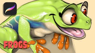 Drawing some Frogs in Procreate on Ipad Pro