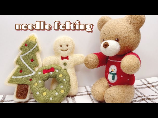 DIY Winter Bear Needle Felting | 羊毛フェルトで冬仕様のくまさん