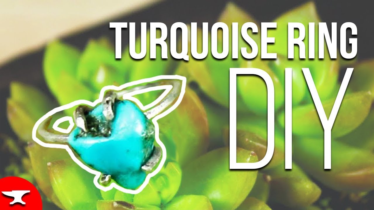 How to silversmith basics - (DIY) TURQUOISE and SILVER RING - YouTube
