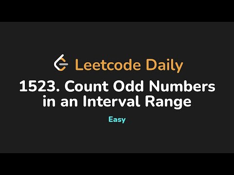 1523. Count Odd Numbers in an Interval Range | Leetcode Daily - Python