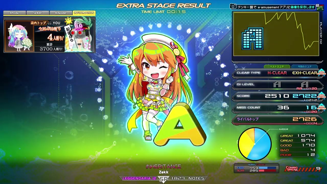 【beatmania IIDX】INHERITANCE SPL エクハ！　OP：正規