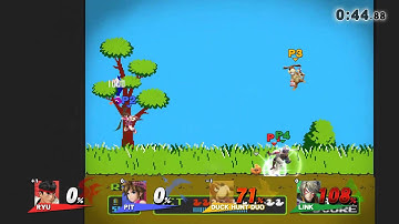 Super Smash Bros Wii U Online Battle Ryu vs. Pit vs. Duck Hunt Duo vs. Link