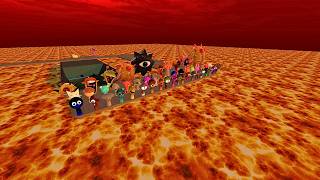 SPARTAN Kicks Every Sprunki Character Off the Lava Race Track! | Garry's Mod