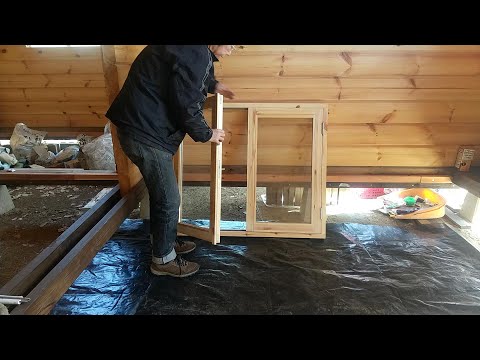 ログハウスの組み立て⑥】窓の取り付け ミニカンナも使ってみた - YouTube