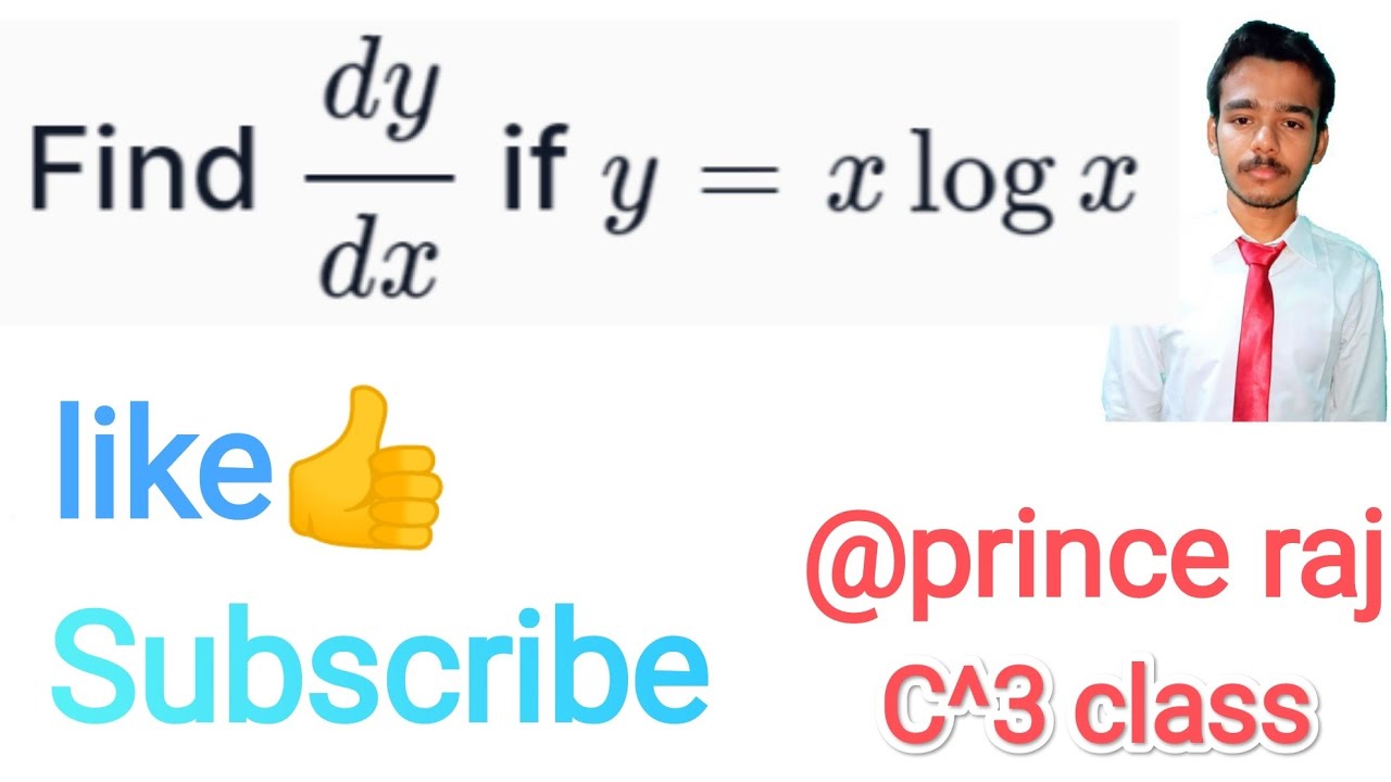 y-x-logx-find-dy-dx-youtube