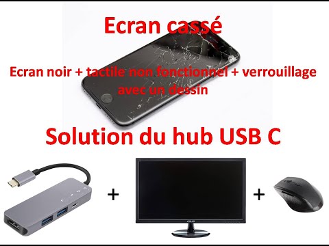 Tuto : Recover data from a broken phone screen. USB C adaptator solution. No visibilty + No touch