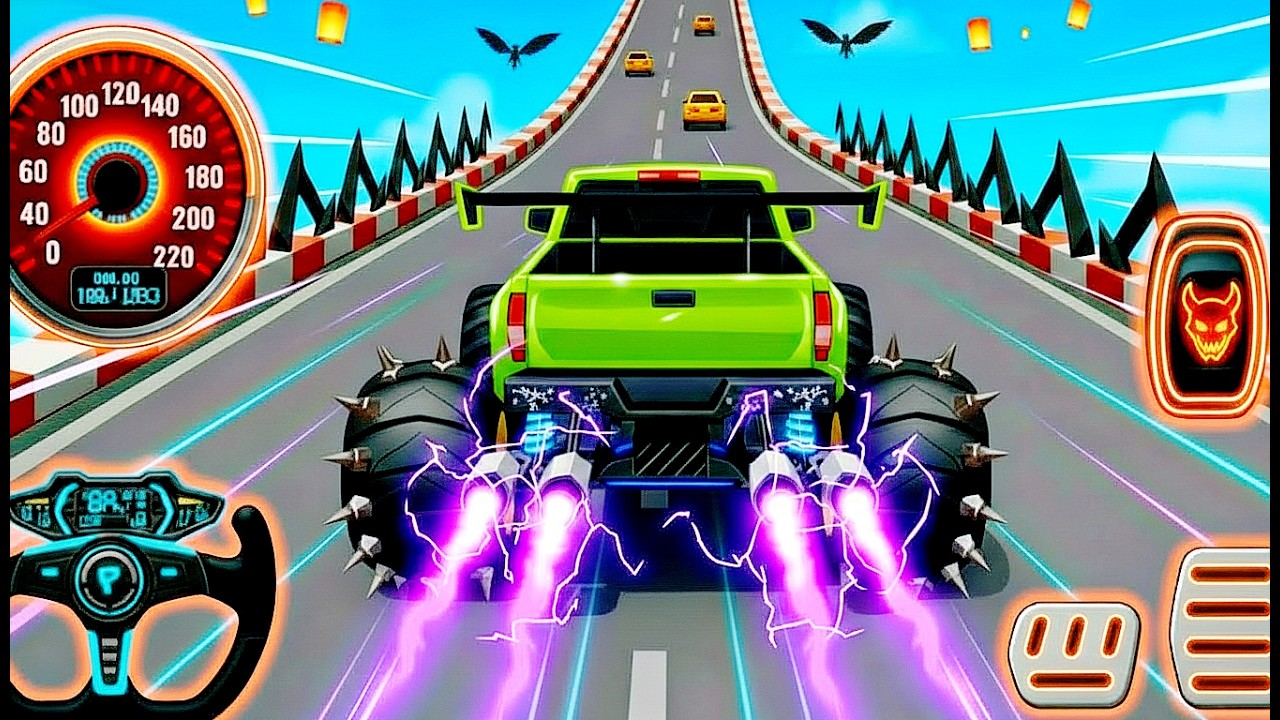 Mega Ramp Monster Car Racing 3D - Extreme Car Stunts -Android Gamepla #MegaRamp #3DGames #CarRacing