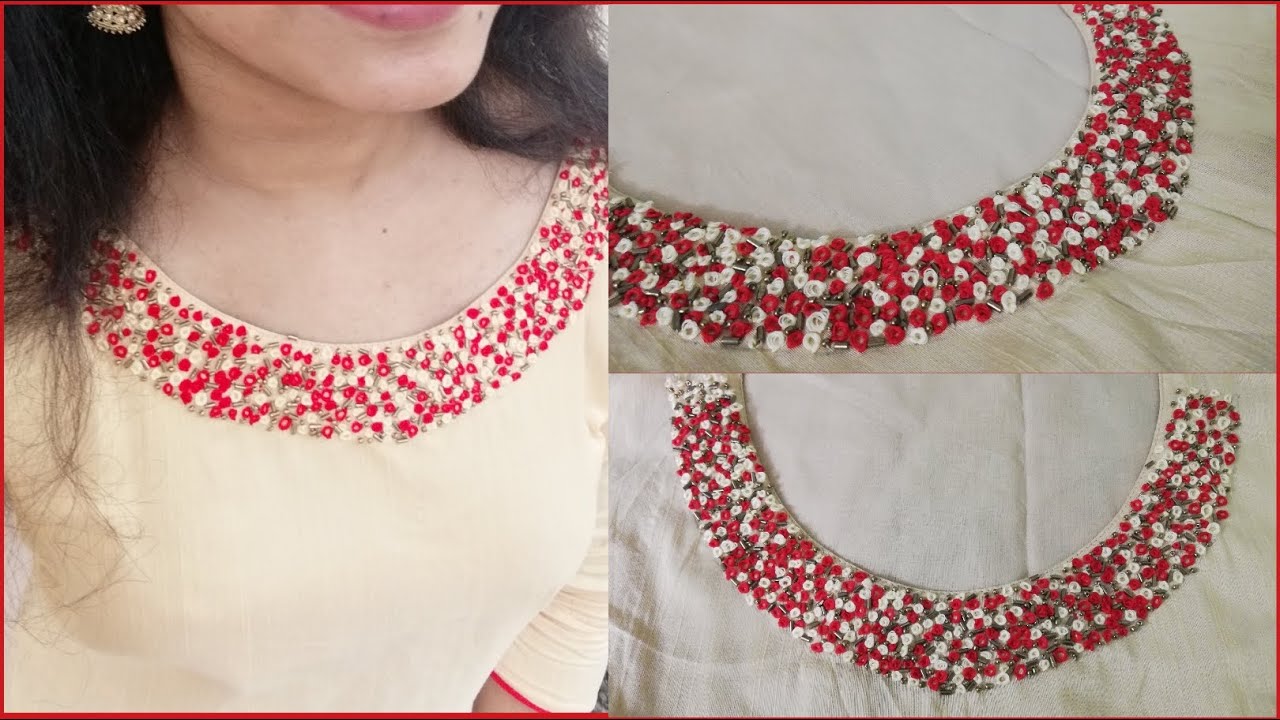 Simple n Beautiful Neck Design Hand Embroidery Handi Ideas YouTube