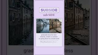Subside | Meaning | Pronunciation | Examples