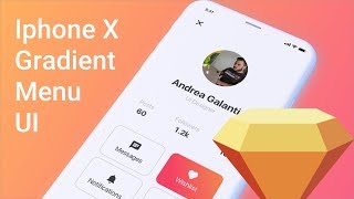 Gradient Menu App UI / Iphone X