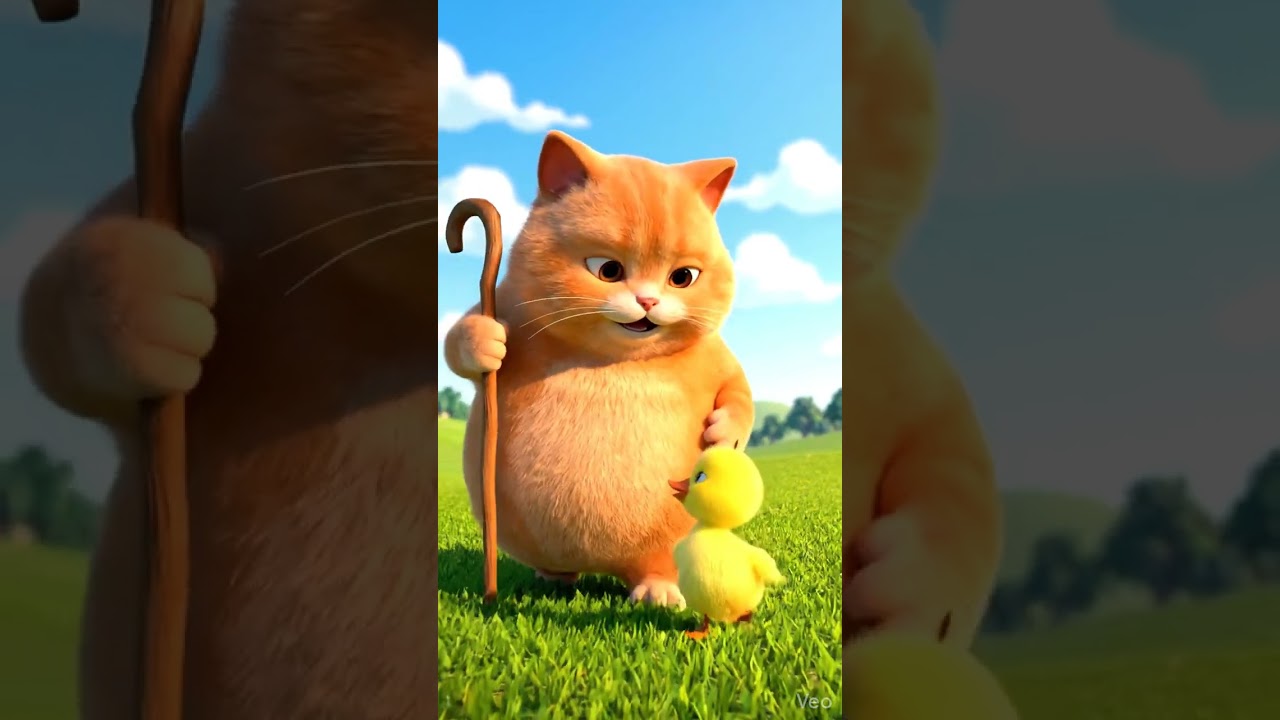 Cute Cat & Yellow Duck Rhyme 🐱🦆 | Baby Animal Song |