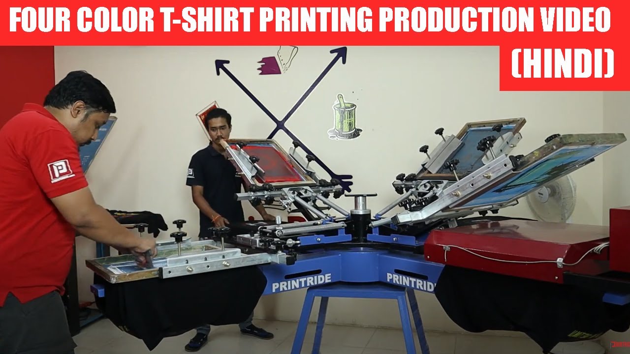T-Shirt Printing Production Video | 4 Color Screen Print (Hindi )