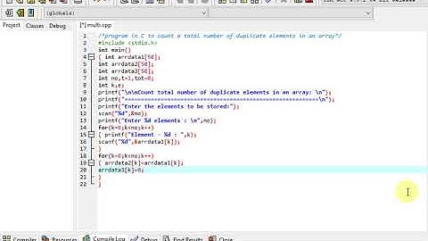 program in C to count a total number of duplicate elements in an array