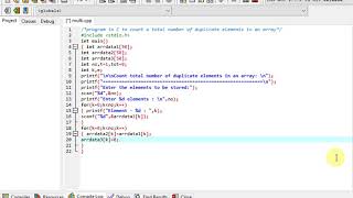 program in C to count a total number of duplicate elements in an array