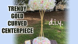 Trendy Curved Gold  Column Wedding Centerpiece Stand - $22