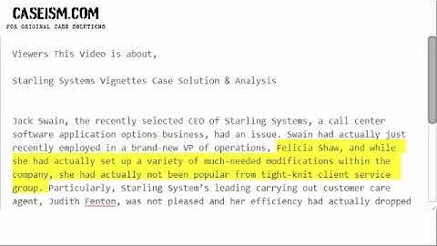 Starling Systems Vignettes  Case Solution & Analysis- Caseism.com