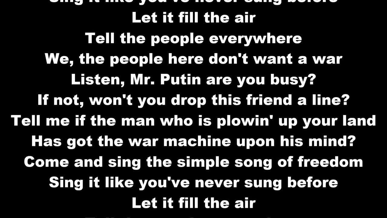 Simple Song Of Freedom karaoke YouTube
