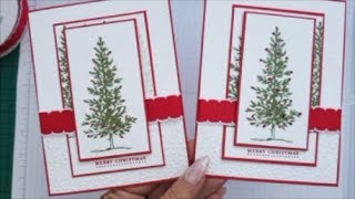 Xmas Stamp-a-stack card #10 Lovely As A Tree Case Card Class #174 Stampin up Stamps.
