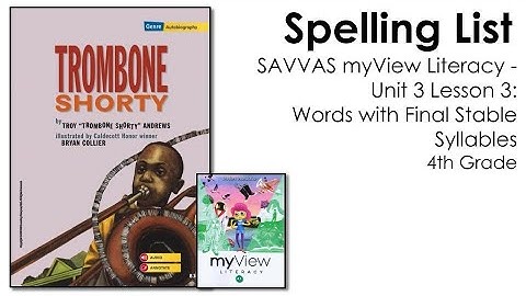 SAVVAS MyView Literacy - Unit 3 Lesson 3 - Spelling - 4th Grade