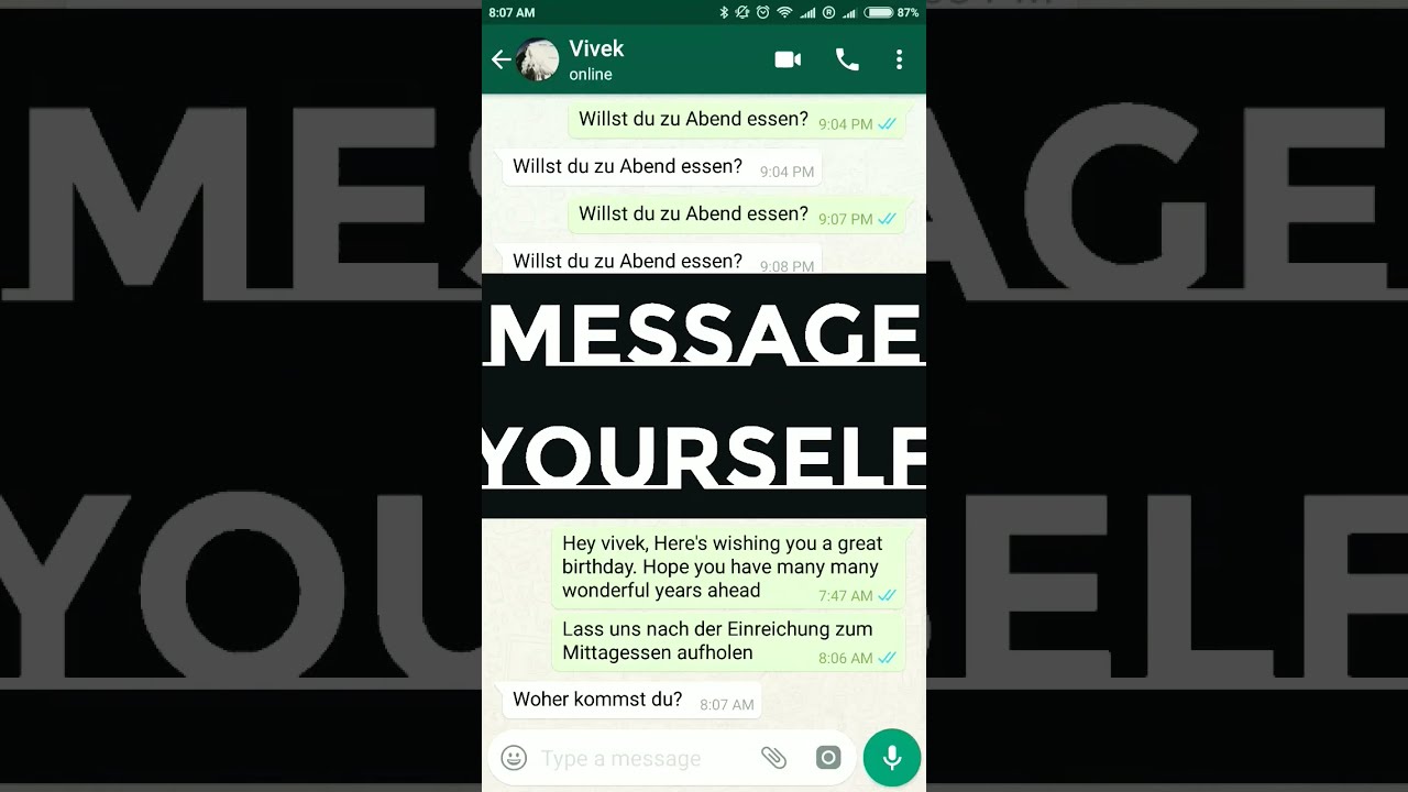 How to send message to yourself in WhatsApp | 