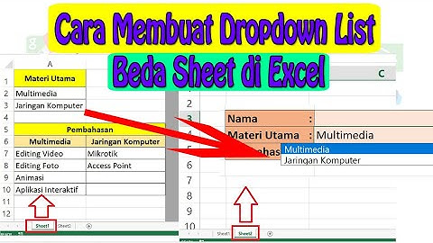 Cara Membuat Dropdown List Beda Sheet di Excel
