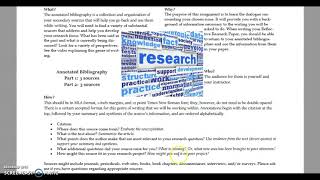 Annotate Bibliographies Reflective Research Paper