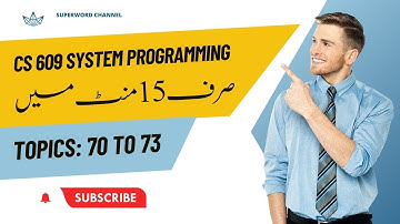 CS609 Lecture 70 to 73 | Week 7, Part 1