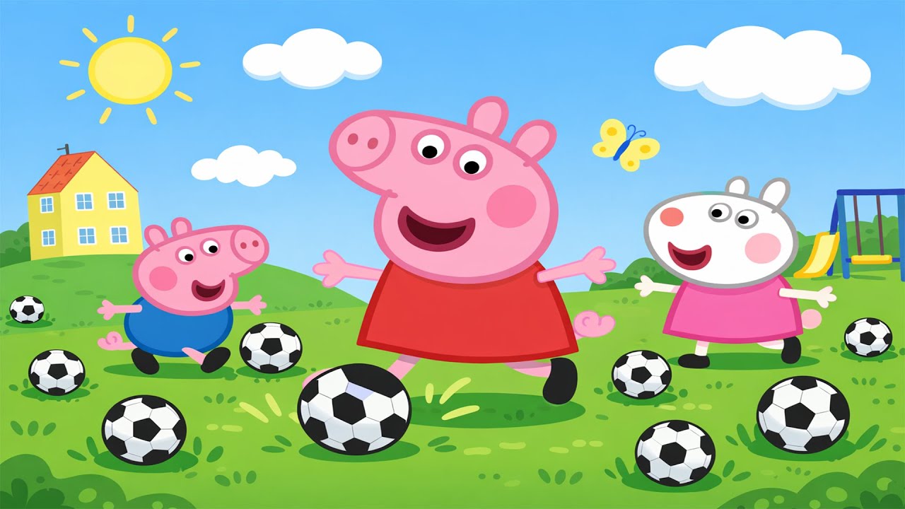 Peppa Pig Soccer Day ⚽🐷|  Let’s Kick the Ball! | Peppa Pig Funny Animation