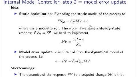 Practical process control: video 17 Internal model control