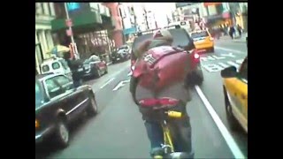superbike playing in traffic   (new york city)