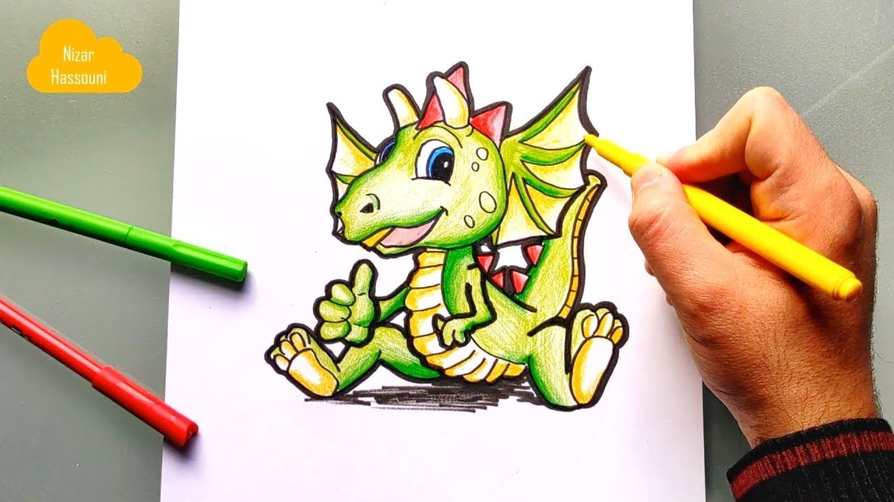 Comment Dessiner Un Bebe Dragon Facile A Dessiner Youtube