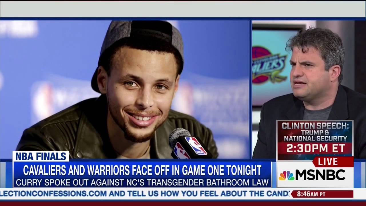 MSNBC covers NBA Finals by gushing about Curry and Lebron's support for Obama YouTube