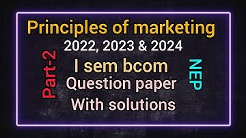 1st sem bcom|Principles of marketing|POM 2023 question paper with solutions|PM questionpaper solved