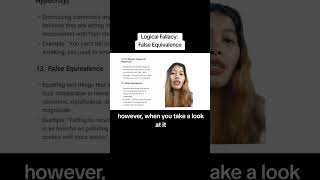 Lesson 165: Logical Fallacy - False Equivalence Lesson 165: Logical Fallacy - False Equivalence