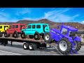 Flatbed Truck Mcqueen | Transportation with Truck - Pothole vs Car #28 - BeamNG.Drive