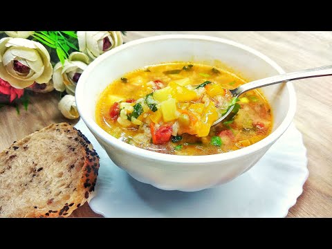 Сытный и очень вкусный Рисовый Суп с горошком консервированным и овощами.. ЛЕГКО ГОТОВИТЬ