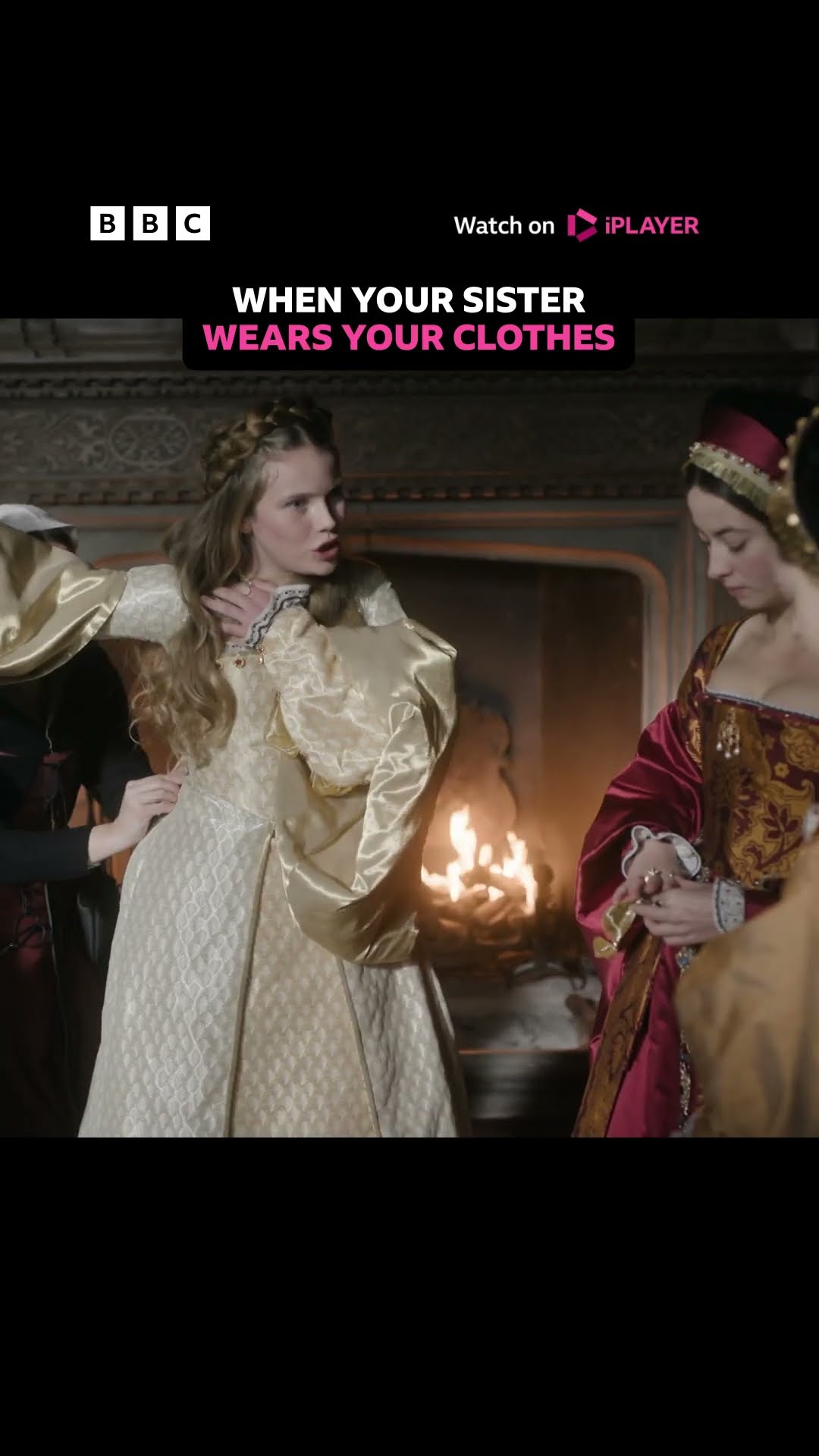 Mary looks very unamused at Catherine Howard - BBC