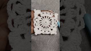 SUPER EASY CROCHET FLOWER SQUARE KNITTING PATTERN #tutorial #trending #crochet  #beginners #shorts