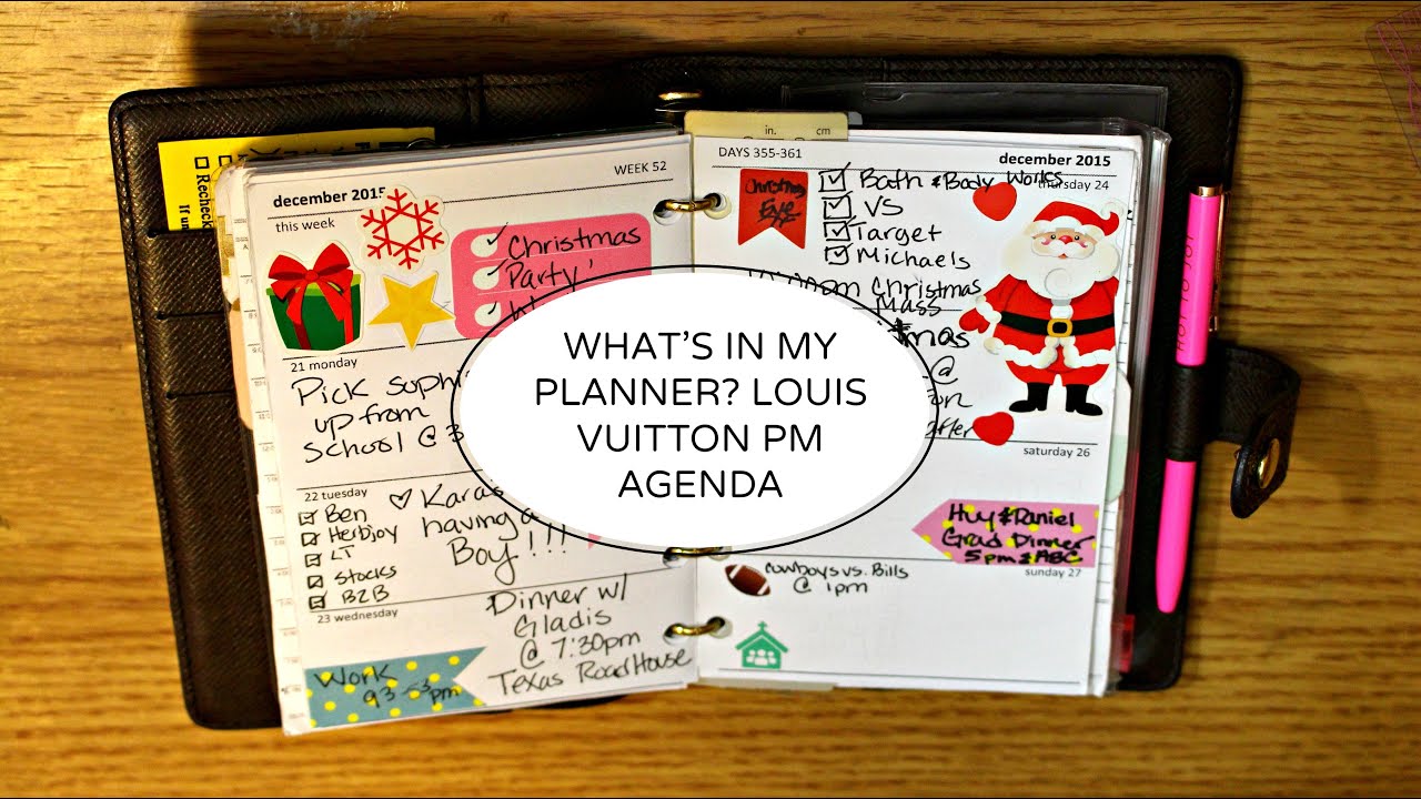 What&#39;s in my planner? Louis Vuitton PM Agenda Setup - YouTube